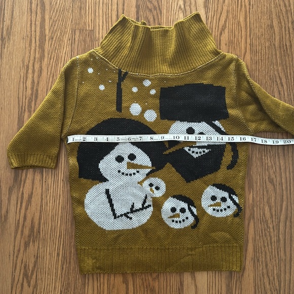 Gelt Fiend Orthodox Snowman and Family Hanukkah Sweater Size Small - Picture 3 of 7